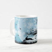 Mystischer Mond mit Kaninchen-Silhouette Kaffeetasse (Vorderseite Links)