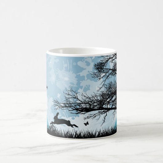 Mystischer Mond mit Kaninchen-Silhouette Kaffeetasse (Mittel)
