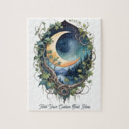 Mystischer Mond & Reben Nachthimmel Benutzerdefini Puzzle