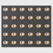 Mystischer Mond und Sonne Celestial Boho-Stil Geschenkpapier (Flach)
