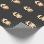 Mystischer Mond und Sonne Celestial Boho-Stil Geschenkpapier (Ecke)