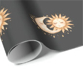 Mystischer Mond und Sonne Celestial Boho-Stil Geschenkpapier (Rolleneckpunkt)