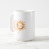 Mystischer Mond und Sonne Celestial Boho-Stil Kaffeetasse (Vorderseite Links)