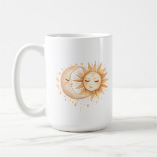 Mystischer Mond und Sonne Celestial Boho-Stil Kaffeetasse