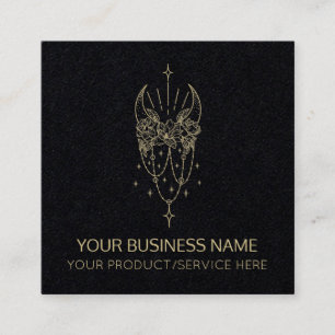 Mystischer Mond und Sterne Quadratische Visitenkarte