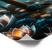 Mystischer Mondgarten: Illuminierte Florals Poster (Ecke)