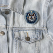 Mystischer Mondkauz Wasserfarbenkunst | Himmlische Button (Beispiel)