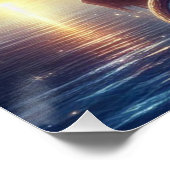 Mystischer Mondlichtdrache am Meeresposter Poster (Ecke)