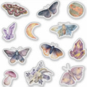 Mystischer Mottenkristall-Stickersatz Aufkleber (Vorderseite)