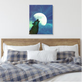 Mystischer Nachthimmel-Wolf-Dekor Leinwanddruck (Insitu (Schlafzimmer))