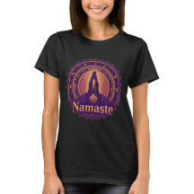 Mystischer Namaste-T - Shirt mit Praying Hands & M