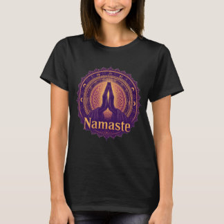 Mystischer Namaste-T - Shirt mit Praying Hands & M