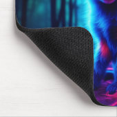 Mystischer Neonfuchs in glühendem verzaubertem Wal Mousepad (Ecke)