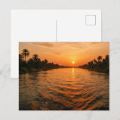 Mystischer Nil Fluss Sunset Ägyptische Postkarte (Vorne/Hinten)