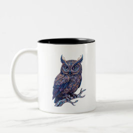 Mystischer Ornater Eulen-Kaffeebecher - Himmels Ku Zweifarbige Tasse