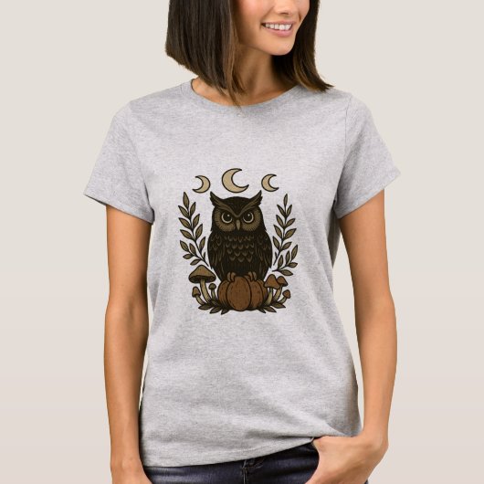 Mystischer Owl Moon Phases T - Shirt - Gothic Hexy (Vorderseite)