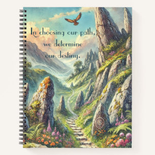 Mystischer Pfad und Zitat Notizblock