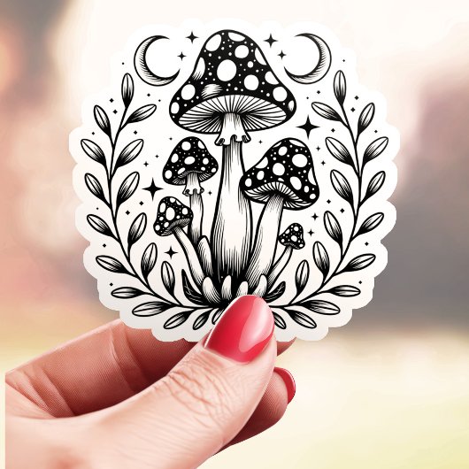 Mystischer Pilzwald Aufkleber