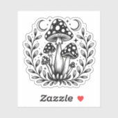 Mystischer Pilzwald Aufkleber (Blatt)