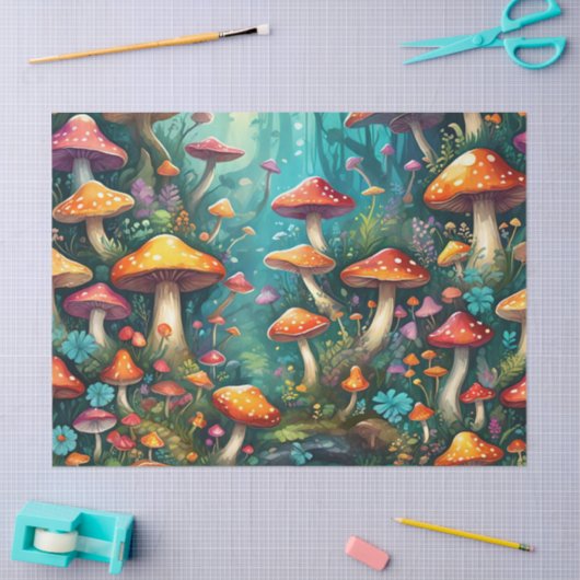Mystischer Pilzwald Seidenpapier (Basteln)
