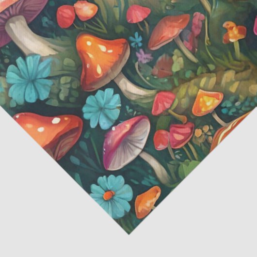 Mystischer Pilzwald Seidenpapier (Detail)