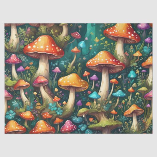 Mystischer Pilzwald Seidenpapier (Vorderseite)