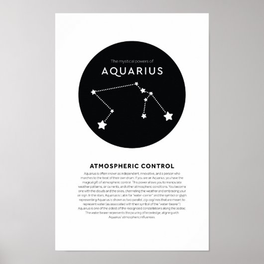 Mystischer Power von Aquarius Astrology Star Zodia Poster (Vorne)