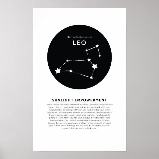 Mystischer Power von Leo Astrology Star Sign Zodia Poster (Vorne)