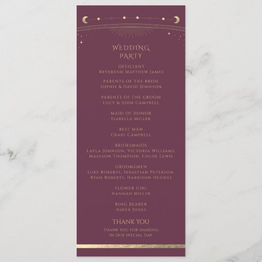 Mystischer Pum Gold Sun Moon Astronomie-Raum Programm (Rückseite)