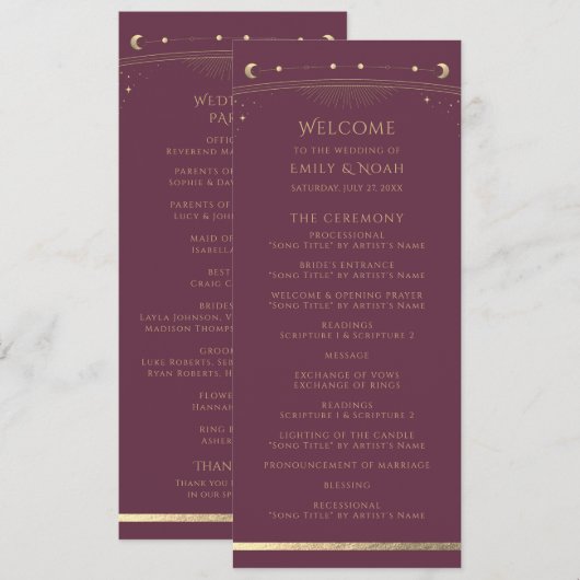 Mystischer Pum Gold Sun Moon Astronomie-Raum Programm (Vorne/Hinten)