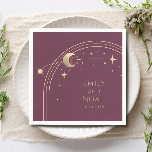 Mystischer Pum Gold Sun Moon Astronomie-Raum Serviette