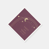 Mystischer Pum Gold Sun Moon Astronomie-Raum Serviette (Ecke)