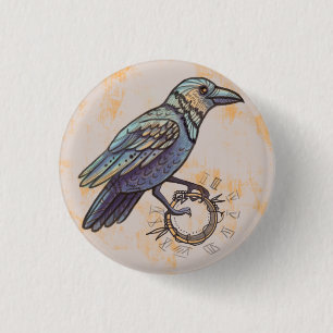 mystischer Rabe Button