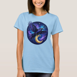 Mystischer Rabe mit Viertelmond T-Shirt