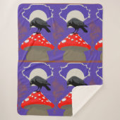 🌙 Mystischer Raben-Sherpa-Mantel Sherpadecke (Vorderseite)