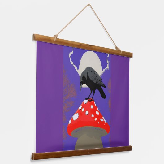 Mystischer Raben Wandteppich (Gewinkelt)
