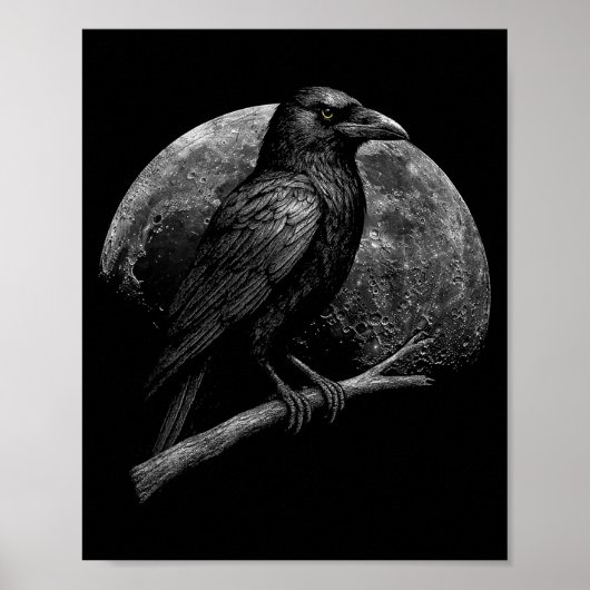 Mystischer Rabenmond Dunkle Folklore Hexerei Wikin Poster (Vorne)