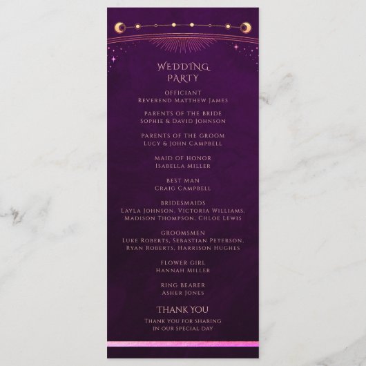 Mystischer Regenbogen Deep Plum Sun Moon Astronomi Programm (Rückseite)