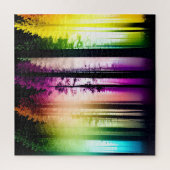Mystischer Regenbogenfarbener Silhouette Puzzle (Vertikal)