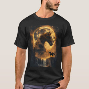 Mystischer Retro-Majestätischer-Pferd-Geist-Tier-M T-Shirt
