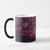 Mystischer rosa Blütenbaum Nachthimmel Kaffeetasse (Links)