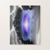 Mystischer rosa Kern umgeben von Felsgebirgen Puzzle (Vertikal)