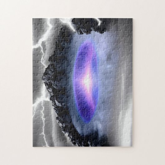 Mystischer rosa Kern umgeben von Felsgebirgen Puzzle (Vertikal)