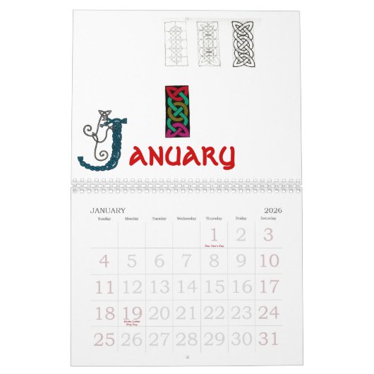 Mystischer RoseCeltic knotet Kalender 2008 (Jan 2026)