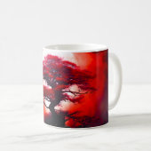 Mystischer roter Baum unter dem Vollmond Kaffeetasse (VorderseiteRechts)