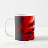 Mystischer roter Baum unter dem Vollmond Kaffeetasse (Links)