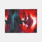 Mystischer roter Baum unter Vollmond Fleecedecke (Vorderseite (Horizontal))