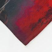 Mystischer roter Baum unter Vollmond Fleecedecke (Ecke)