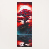 Mystischer roter Baum unter Vollmond Yogamatte (Rückseite)