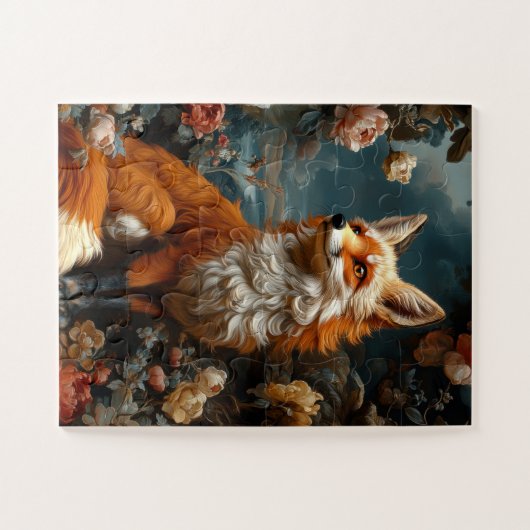 Mystischer Rotfuchs stehend in einer traumhaften L Puzzle (Horizontal)